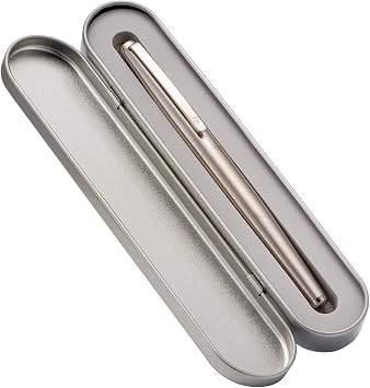 Lanxivi Stainless Steel Fountain Pen Bent Nib Art Drawing Calligraphy Fude Pen Metal Box