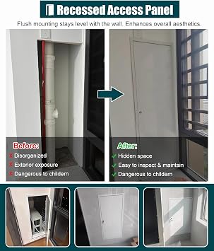 Kilitlenebilir Beyaz HVAC Kanal Erişim Paneli - Sıhhi Tesisat, Kablolama ve Elektrik için Alüminyum Muayene Kapısı Kapağı - İç Mekan Tavan Arası Erişim Kapağı (18x28 inç / 45x70 cm)