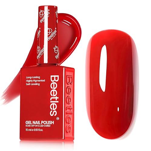 Beetles Red Gel Nail Polish, 15ml Christmas Red Color Soak
