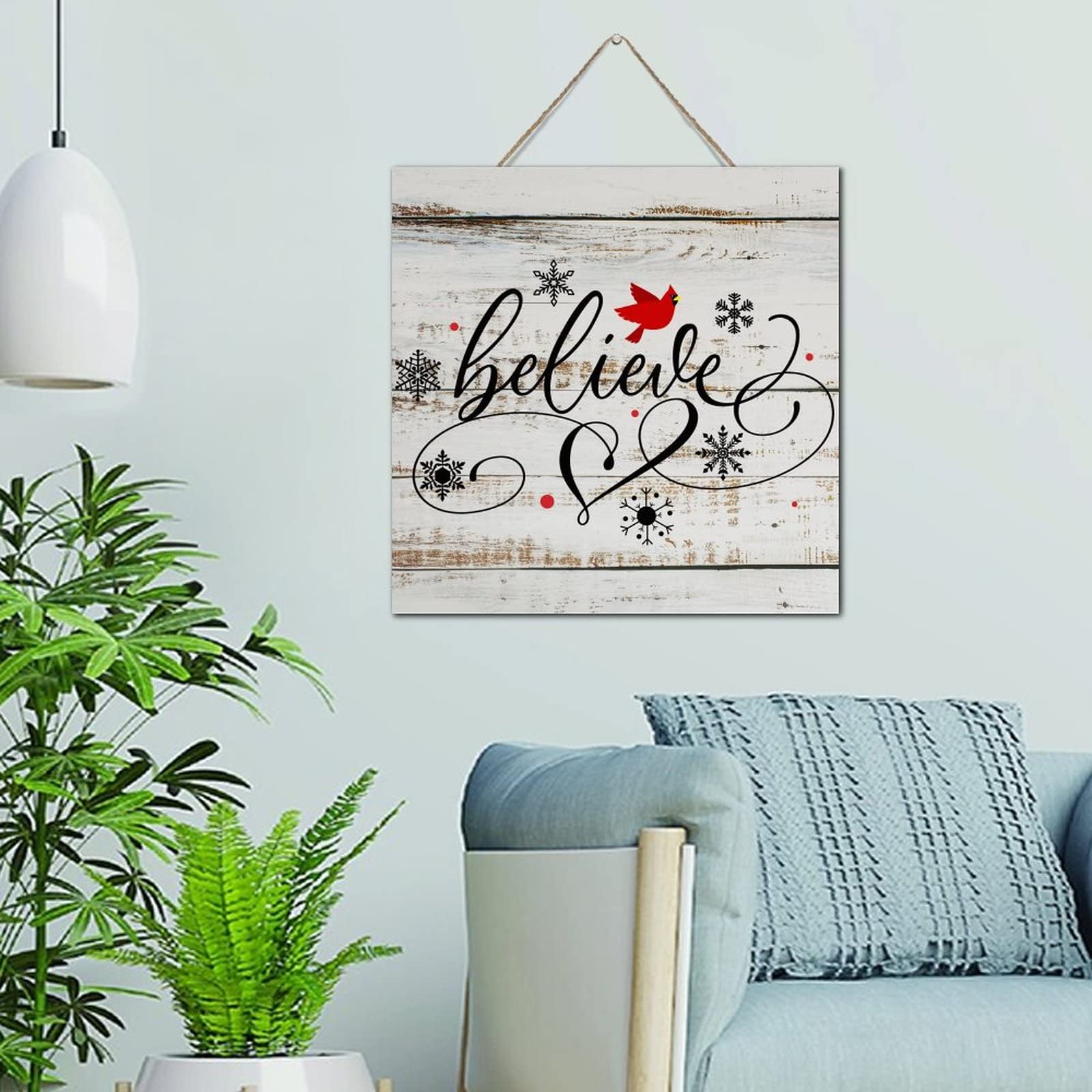 Plaque murale décorative en bois Believe le cadeau ideal de maison