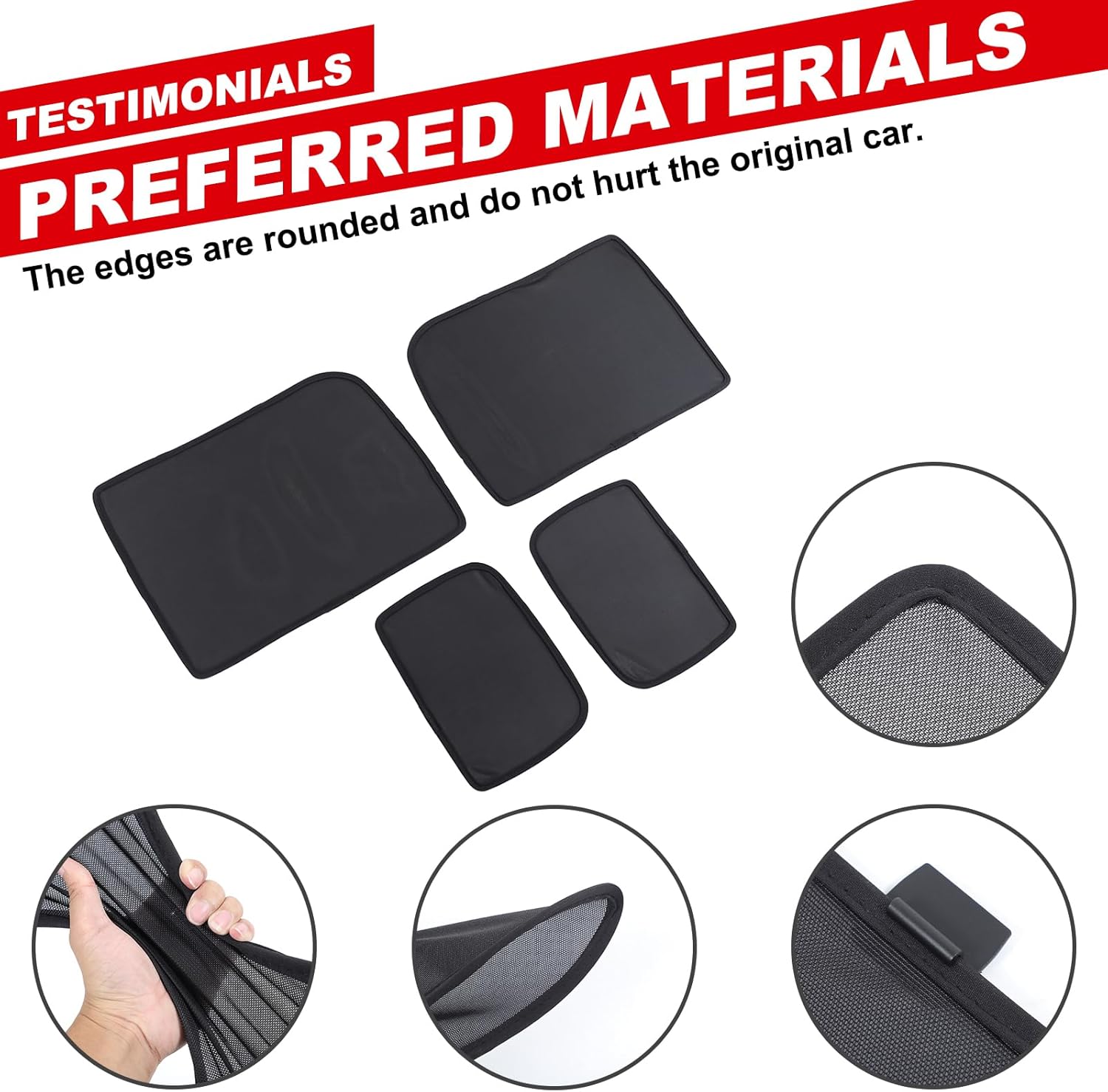 Rear Window Sun Shades Compatible with Land Rover Defender 90 110 130 2020-2025+, Rear Car Side Window Screen Mesh Cover