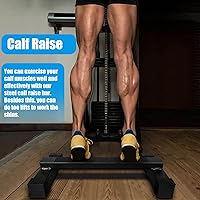 Vista 6 de Barra de elevación de pantorrilla de acero, máquina de pie para estiramiento, sentadillas, estiramiento de pies, bloque sólido antideslizante