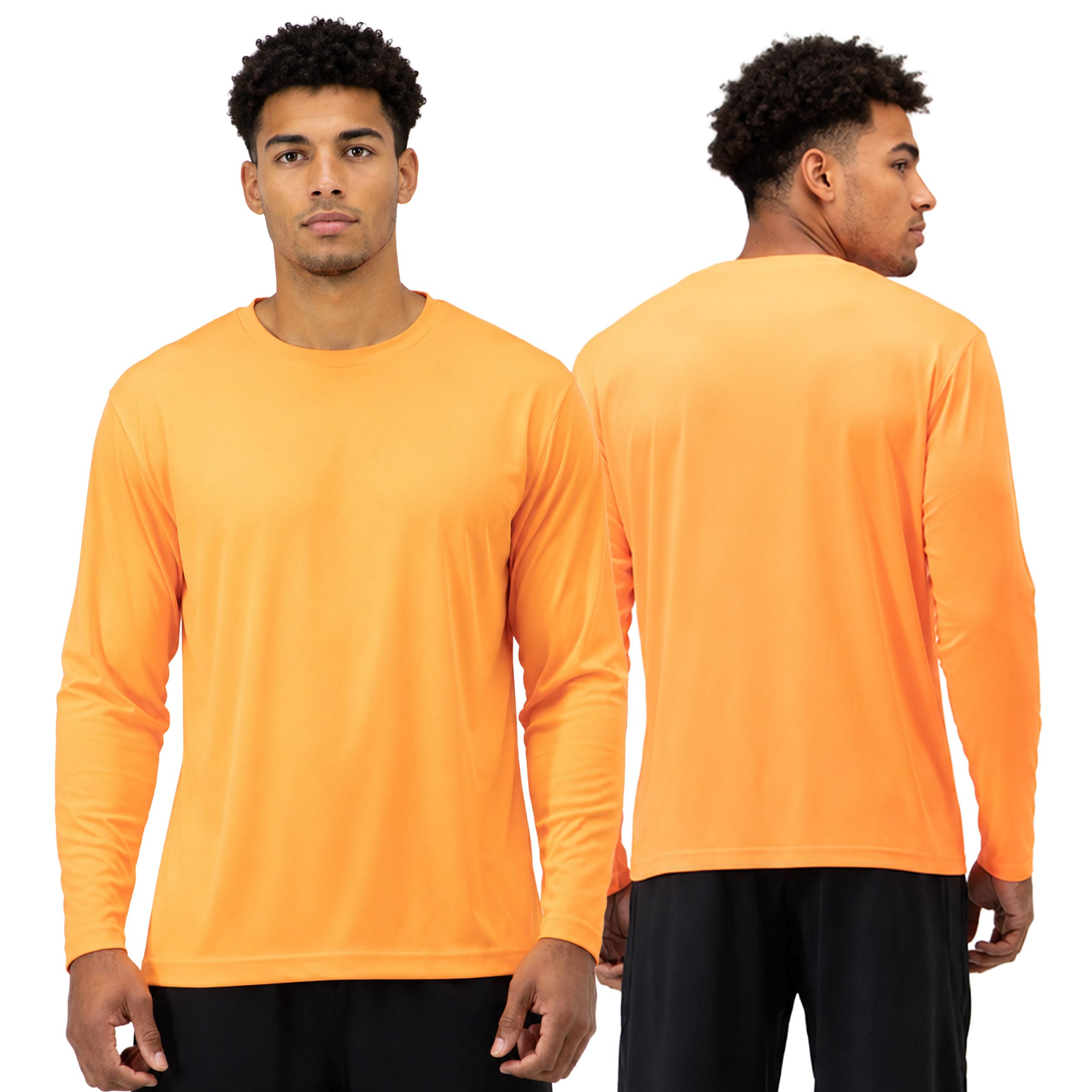 DEVOPS 2 Pack Men's Sun Protection Shirts UV SPF T-Shirts UPF 50+ Long Sleeve Rash Guard Fishing Running Quick Dry