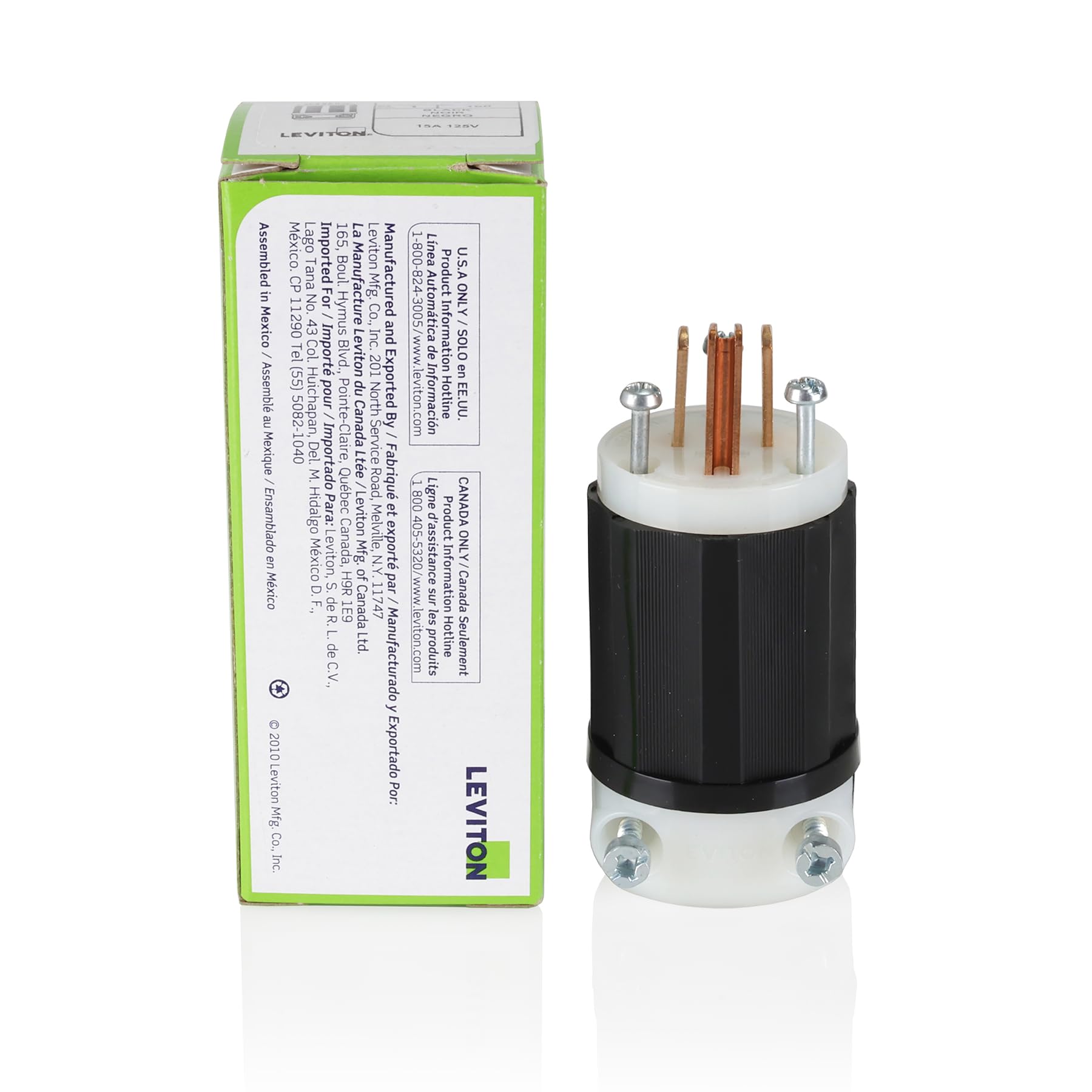 Leviton Lever Edge 15 Amp 125 Volt Straight Blade Plug, NEMA 5-15P