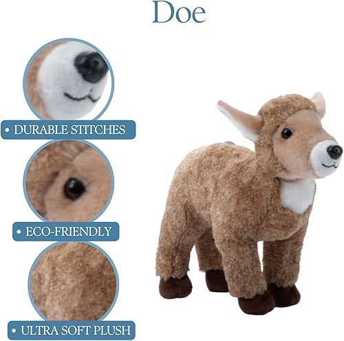 Miniatura 2 de The Petting Zoo Doe - Animal de peluche, regalos para niños, animales salvajes del zoológico Onez, juguete de peluche de 12 pulgadas