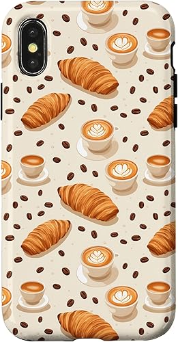 Miniatura 7 de Funda para iPhone 12 Pro Max Latte Art Croissant Barista Estética Estampado Neutral
