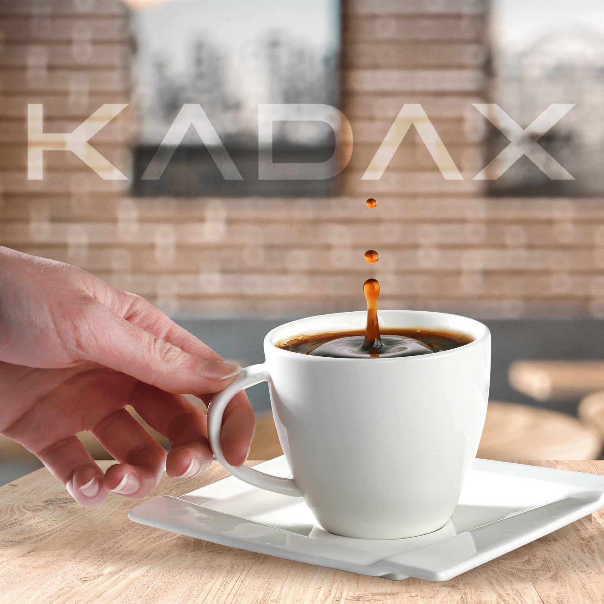 KADAX Juego de tazas de café, 6 tazas de café y 6 platillos, 220 ml, juego de té con platillos, tazas de café de paredes gruesas (blanco)