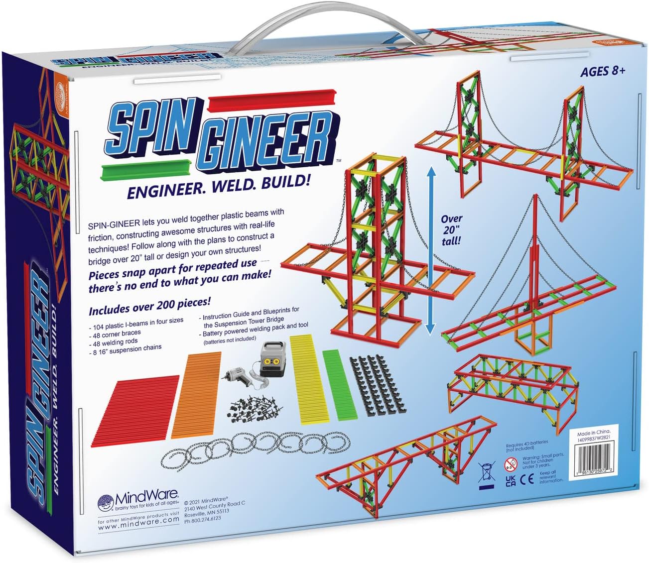 MindWare Spin-Gineer – Engineering Activity for Kids Ages 8 & Up – Includes Over 200 Pieces