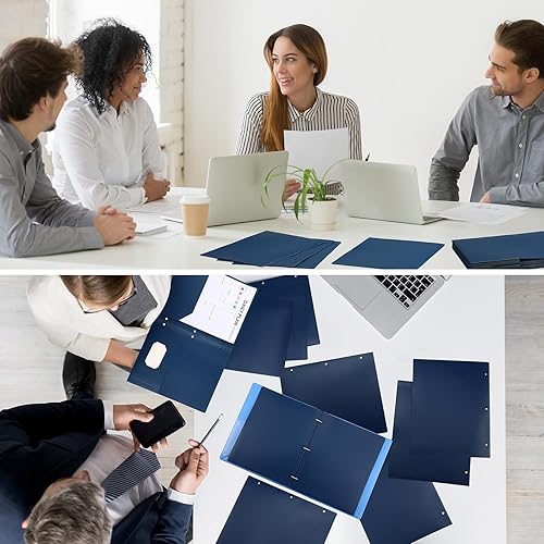 Miniatura 6 de Cholemy Paquete de 72 carpetas de plástico resistente con 3 agujeros, carpetas de plástico extragruesas con ranura para tarjetas y carpetas de