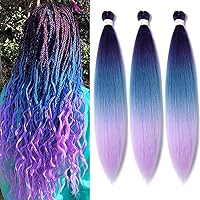 Vista 64 de Cabello trenzado preestirado de 30 pulgadas, 8 paquetes de extensiones de cabello profesional sintético trenzado de ganchillo suave textura Yaki