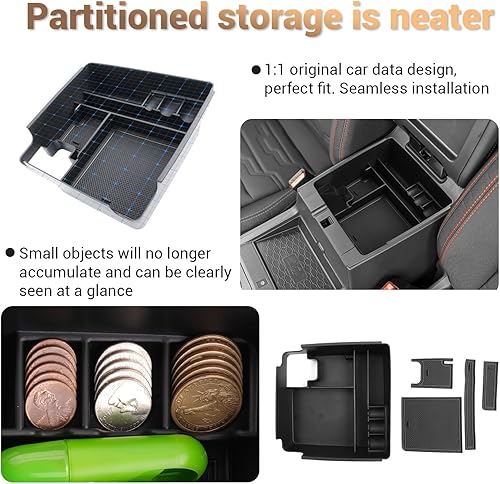 Miniatura 3 de YEE PIN Bandeja de consola Frontier 2025 2024 2023 2022 - Organizador de consola central para Nissan Frontier S/SV/Midnight Edition/PRO-X/PRO-4X