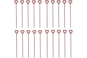 LONG TAO Elegant Red Heart Floral Picks for Weddings and Valentine's Day