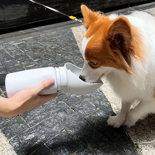 Miniatura 5 de Botella de agua portátil de silicona suave y plegable de 18.6 onzas para mascotas, gatos, perros, fácil de limpiar, color gris
