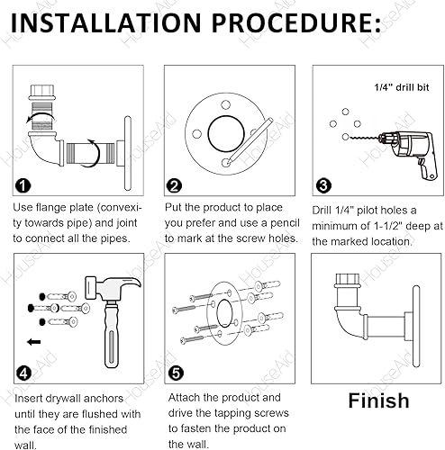 Miniatura 6 de Soporte para toallas de hierro industrial, gancho rústico para bata de baño, estilo vintage, montaje en pared, negro mate (paquete de 4)