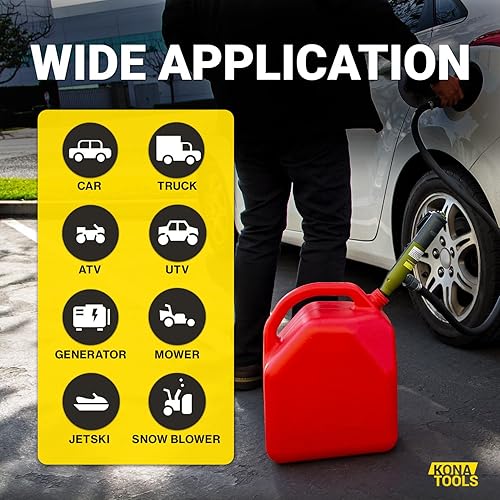 Miniatura 7 de Bomba de transferencia de combustible portátil con manguera de goma KTEP01MRUSB  Batería y USB-C  Boquilla de seguridad, manguera resistente de 4.3