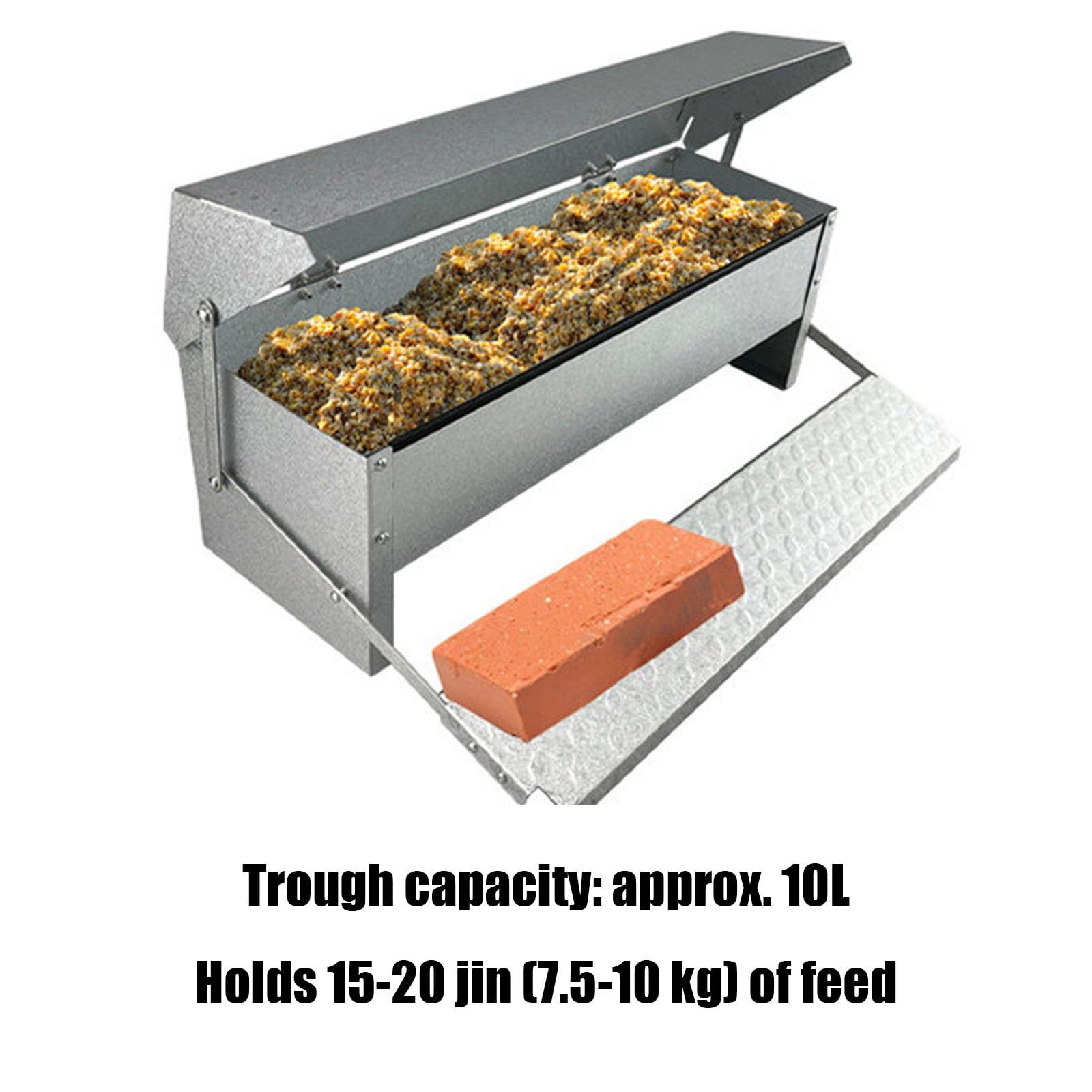 Mangiatoia Automatica A Pedale Per Polli, Alimentatore Metallico Anti-spreco E Anti-roditori, Coperchio Resistente Alle Intemperie Per Uso Esterno, Galline Nane