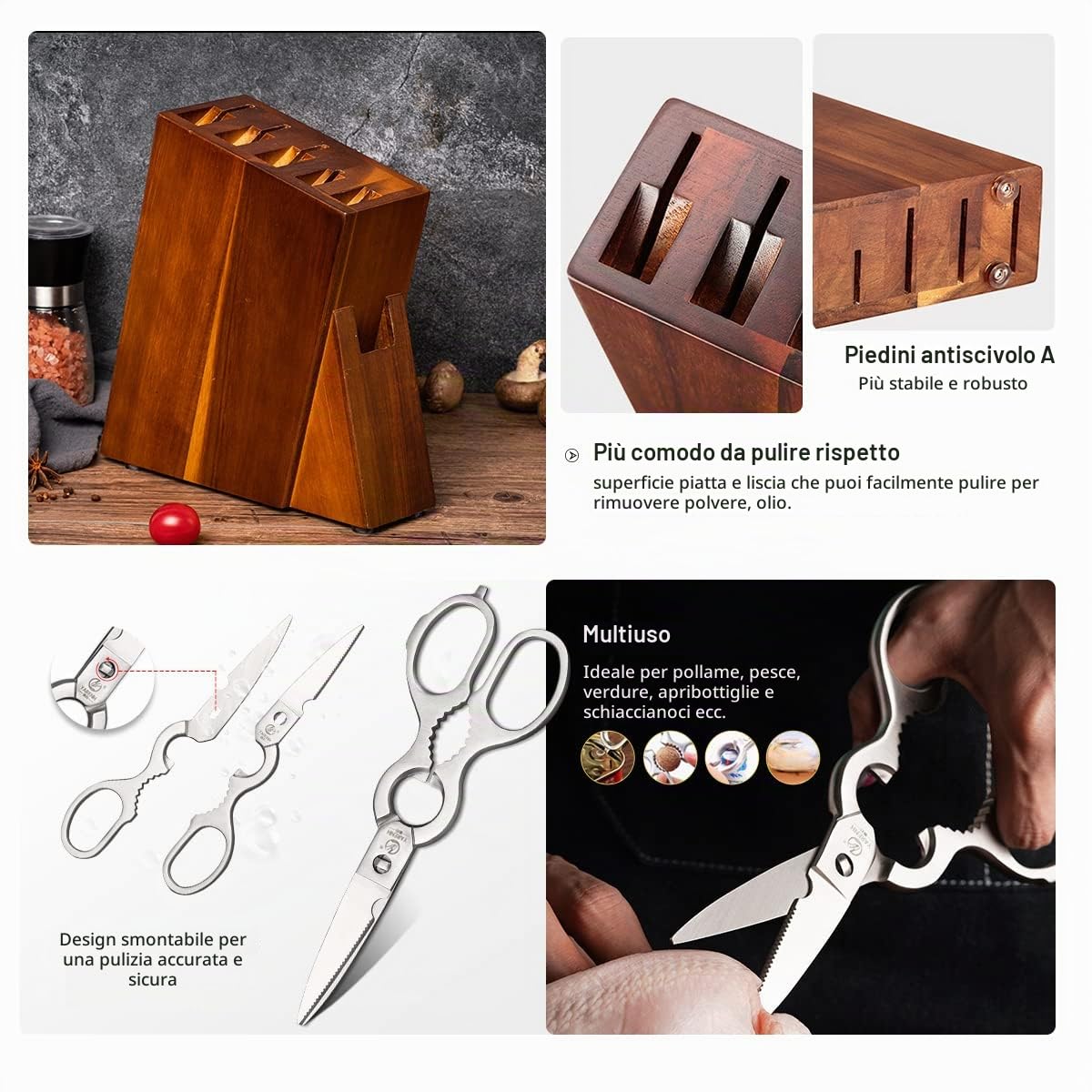 Yarenh Set Coltelli Professionali Cucina 5 Pezzi,Coltelli Cucina Set en Lama in Acciaio Damasco Giapponese,Coltello da Cucina,Coltelli Professionali Chef,Coltelli Giapponesi