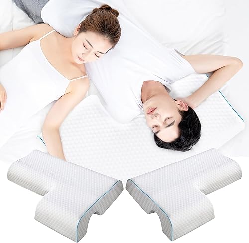 Miniatura 6 de Almohada de abrazo, almohada arqueada para parejas con rebote lento y espuma viscoelástica transpirable, almohadas de espuma viscoelástica, almohada