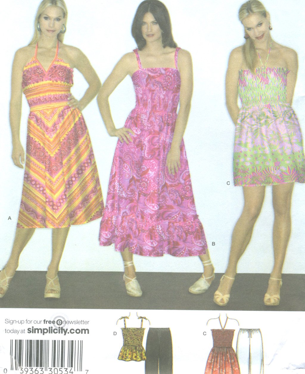 Patron de couture Simplicity 3868 pour robes et hauts pour femme
