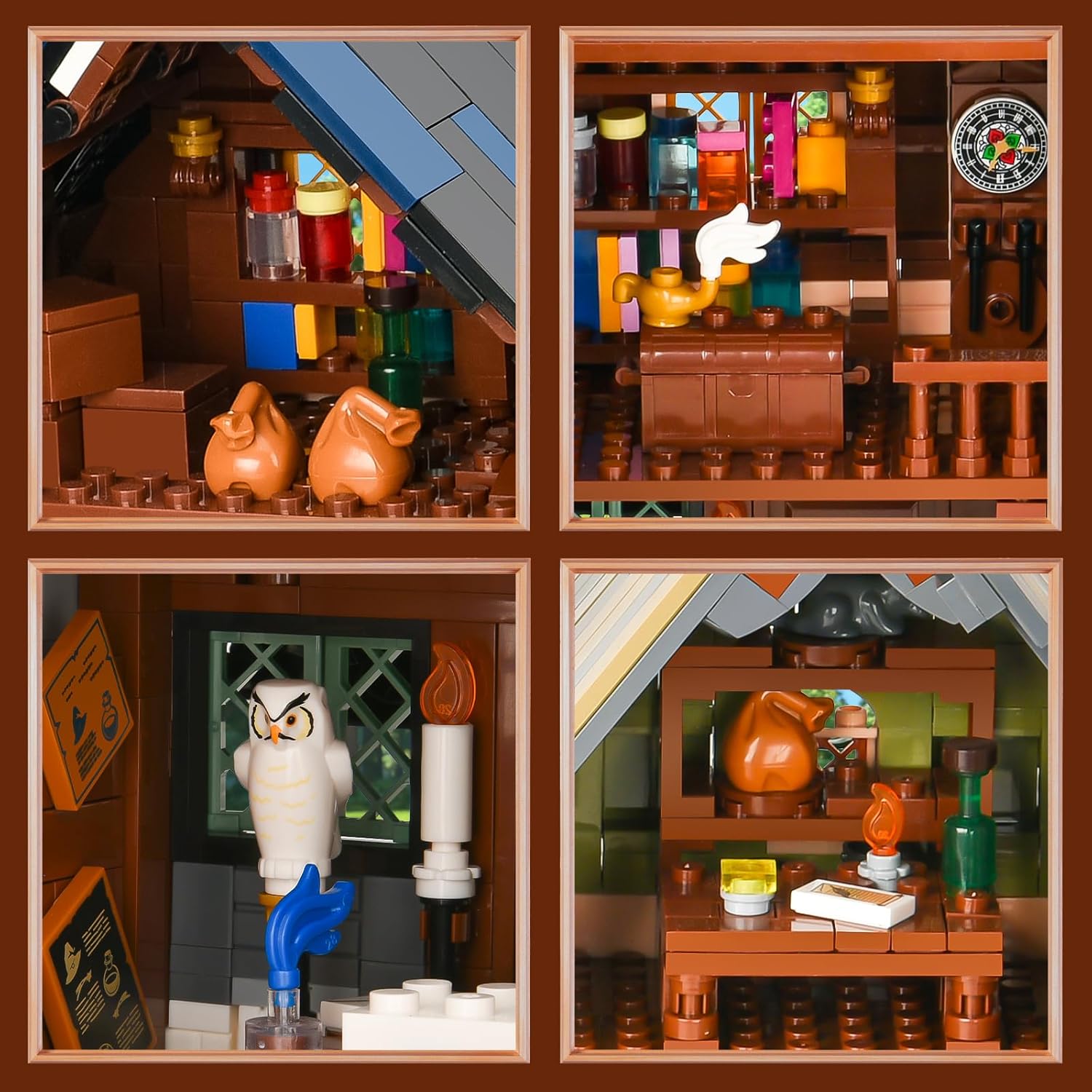 BNG Medieval Cabin Building Set, House Building Block Set with Light, House Cabin Architecture Modular Buildings, Home Office Decor, Ideal Gift for Adults Teens (2225 PCS)