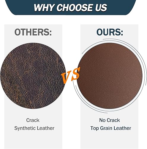 Miniatura 7 de JinRuiKJ Correa de cuero de grano superior, tira de cuero marrón claro de 1 pulgada de ancho y 60 pulgadas de largo, muy adecuada para proyectos de