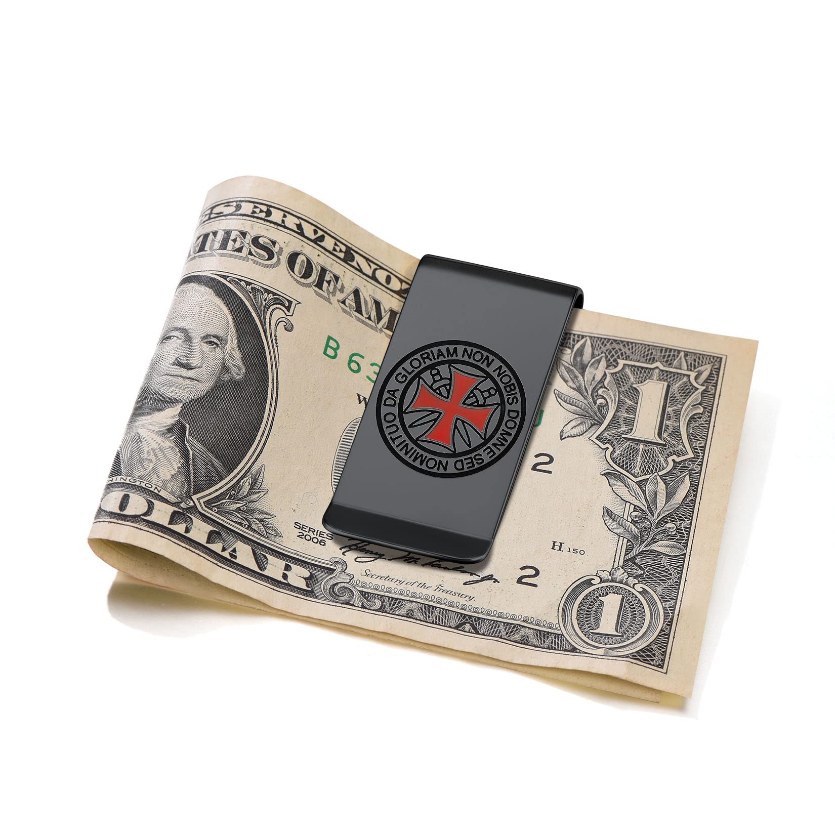 Men Money Clip, Custom Name Gift-Ahkn Cross/St. Michel/St. Christopher/St. Florian/Knights Templar-Send Gift Box-image-41