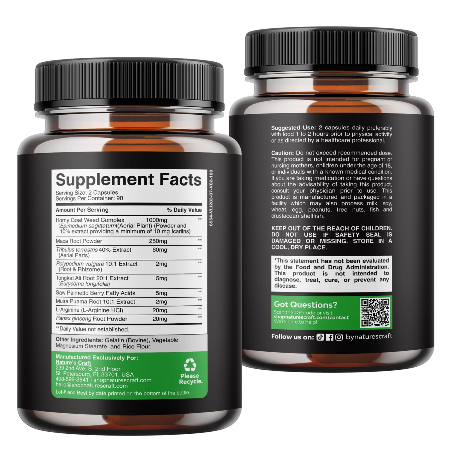 Horny Goat Weed for Men (9 in 1 Formula) - Male Enhancing Supplement -180ct — Amazon image 8