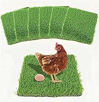 PETTOYS Washable Chicken Nesting Pads 6-Pack 12x12x1.2in - Durable Soft Artificial Grass Turf for Coop Laying Boxes, Egg Protection