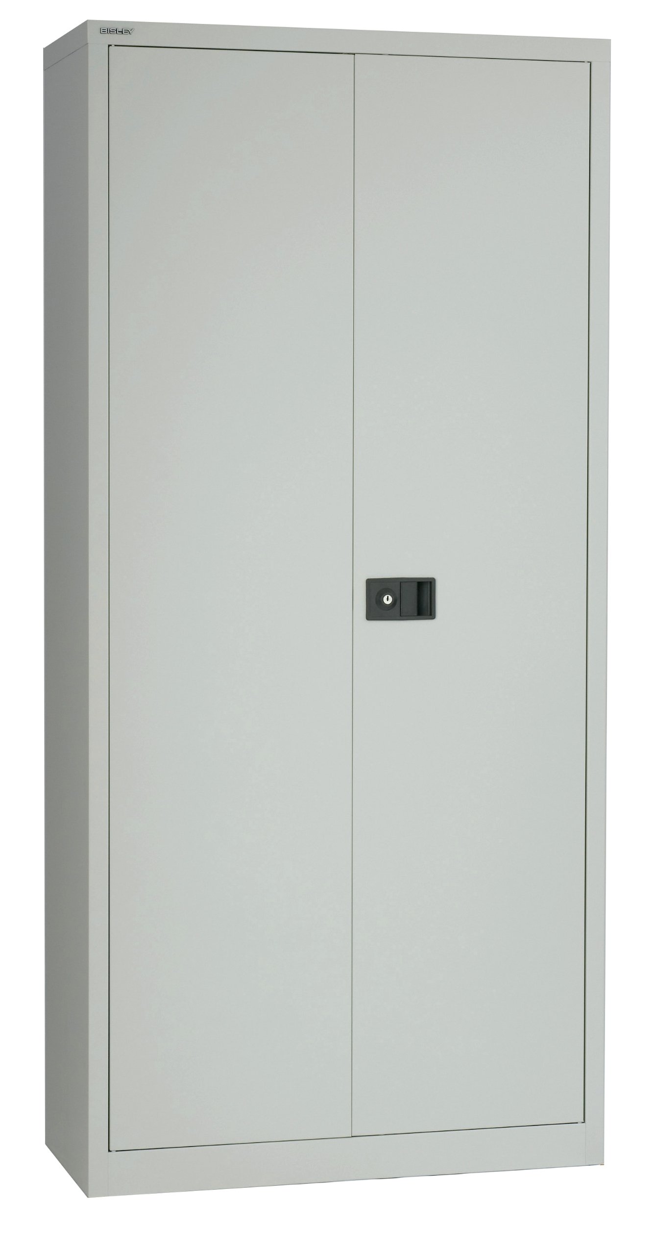 BISLEY Original Flügeltürenschrank Universal,4 Fachböden,5 OH,Metallschrank,Lichtgrau,40x91.4x195cm,Professionelle Lackierung,Montiert,Mehrzweckschrank,Garage,Arbeitszimmer,abschließbar Lagerschrank