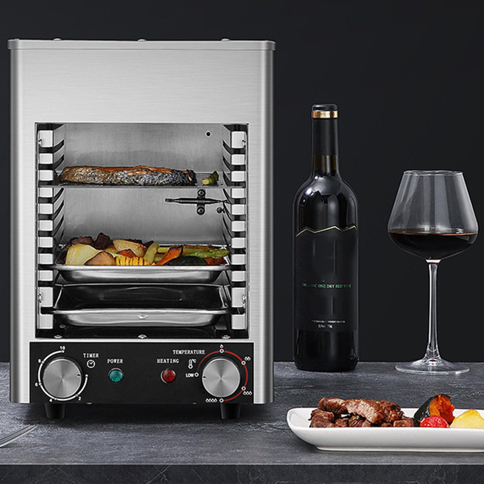 Parrillas eléctricas Teppanyaki, horno comercial para carne, 1700 W/parrilla eléctrica, parrilla para encimera de barbacoa (con 2 guantes, parrilla y bandeja) 2