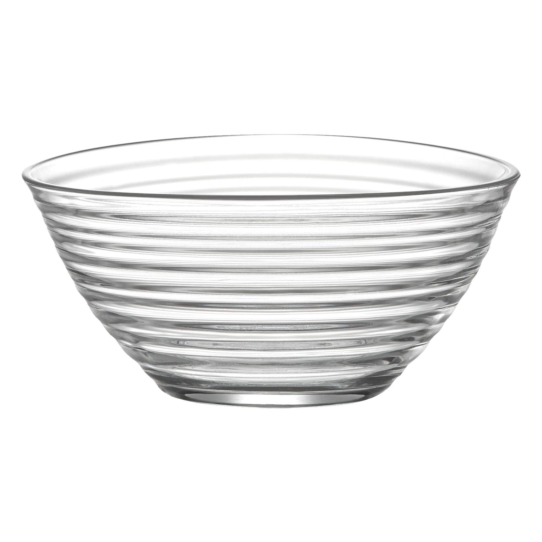 1x Clear 23cm Derin Glass Serving Bowl - Large Kitchen Pasta Salad Fruit Party Platter Food Dip Snack Dishes Set - By LAV