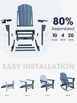 Amazon.com: KINGYES Adirondack Rocking Chair Set of 2 with