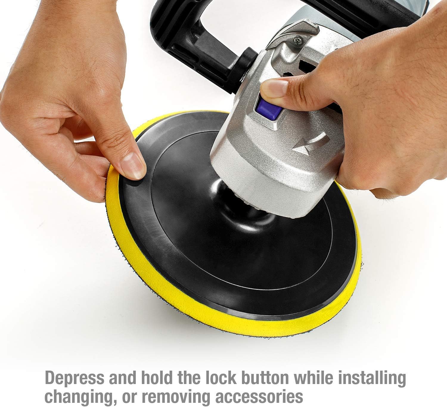 WORKPRO Car Polisher - 7-inch Variable Speed Buffer Waxer with 4 Buffing and Polishing Pads, Detachable Handle, Ideal for Car Sanding, Polishing, Waxing, Sealing Glaze