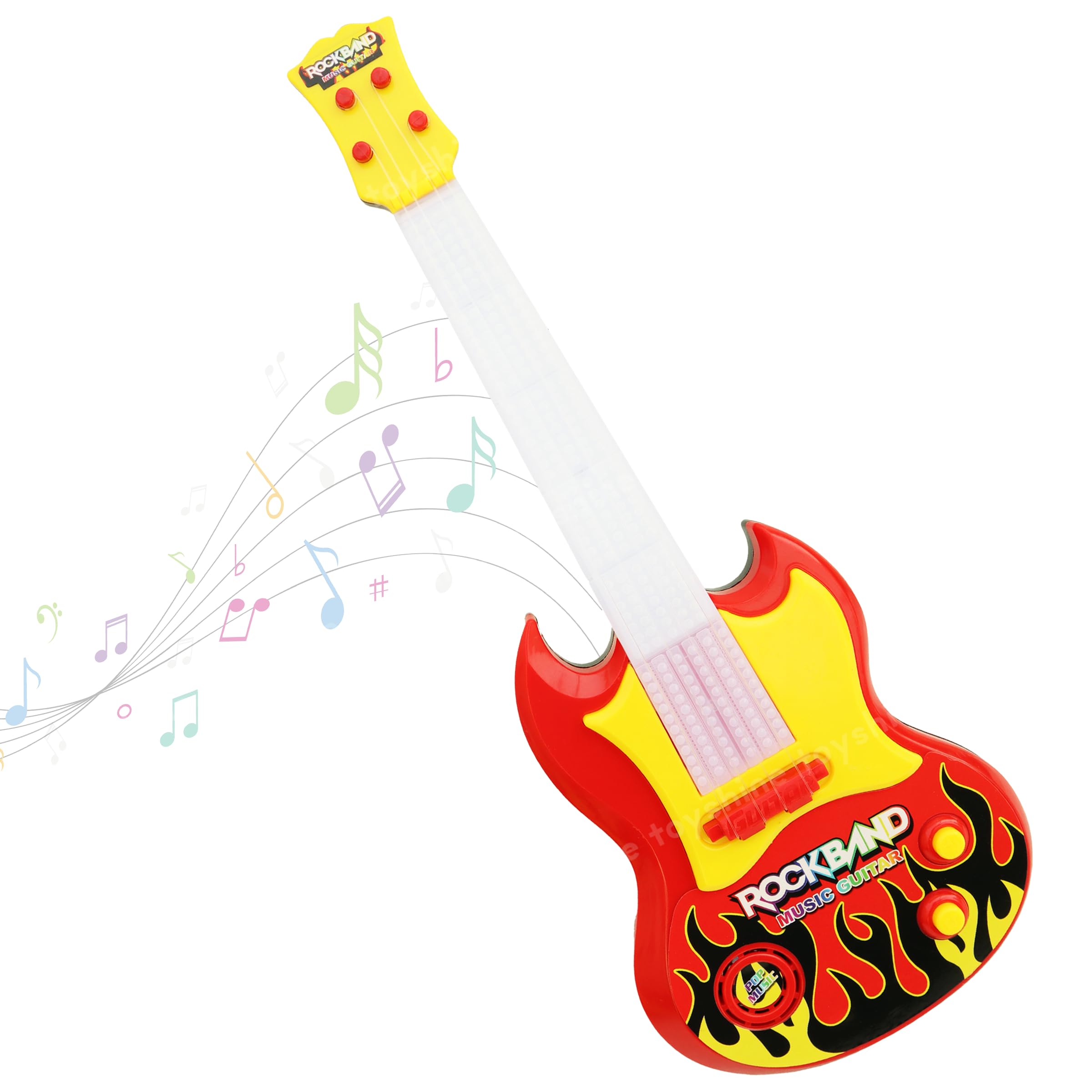 Toyshine Guitar Toy, 17 Inches, Battery Operated with Music and