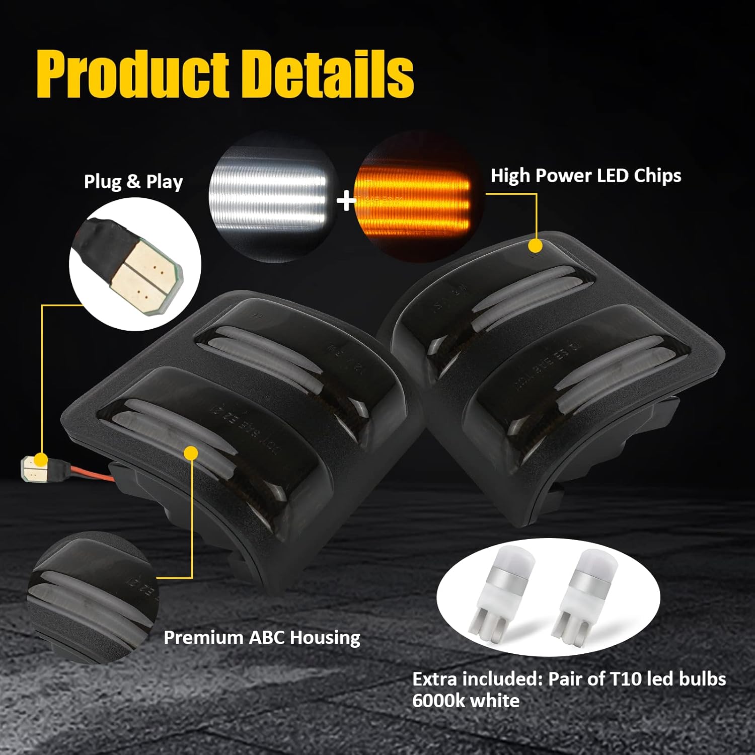 Bestview Switchback Led Side Mirror Marker Light for 2008-2016 Ford F250 F350 F450 F550 Super Duty for Pickup Truck,Dynamic amber and white led Turn Signal Light Mirror Replacement，2PCS
