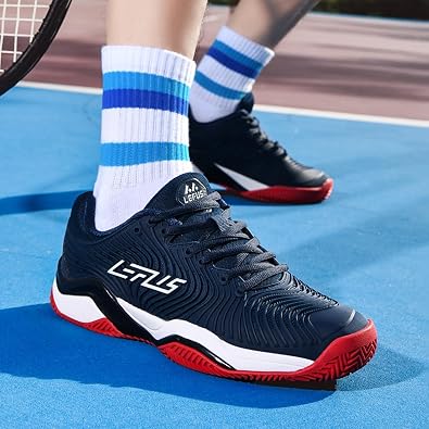 Men's Tennis & Racquetball Anti Slip Court Sneakers Cushioned, Breathable for Men and Women