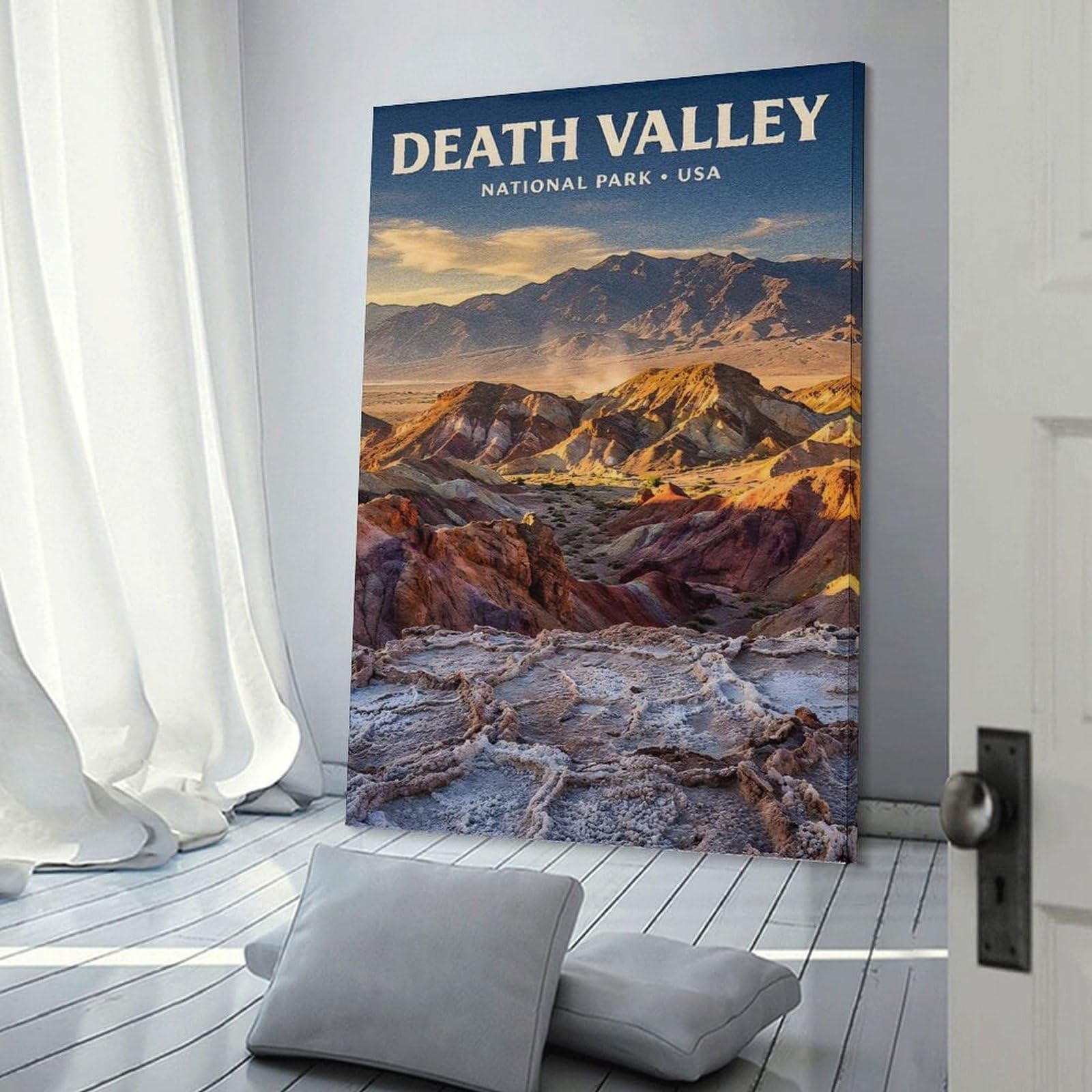 Junmoney Death Valley National Park Hanging Wall Art 20x30inch(50x75cm), for Front Hall, Corridor Or Welcome Spaces, Wall Decor to Refresh Empty Corners