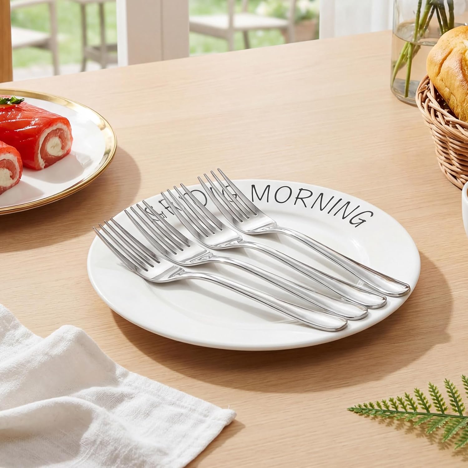 Bokon 200 Pieces Dinner Forks Bulk, 6.9 Inch Stainless Steel Silverware Flatware, Durable Table Forks Set for Home Restaurant Kitchen, Dishwasher Safe (Classic)