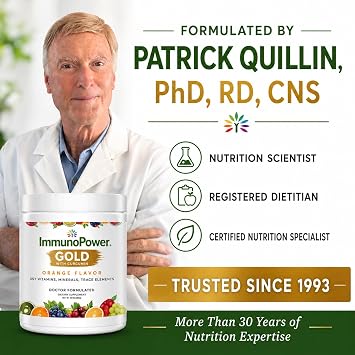Gold - High-Absorption Turmeric Root Extract & BioPerine Immune Booster - Doctor Formulated with 33 Nutrients - Orange Flavor