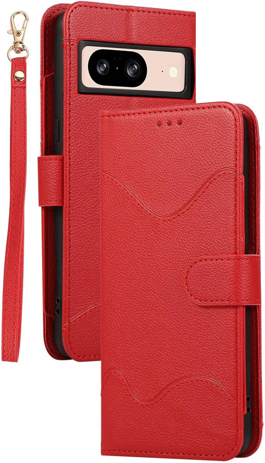 Crossbody Case for Google Pixel 9/9Pro/9ProXL, Large Capacity Wallet Leather Case Flip Cover with Wrist Strap Anti -Fall Protection