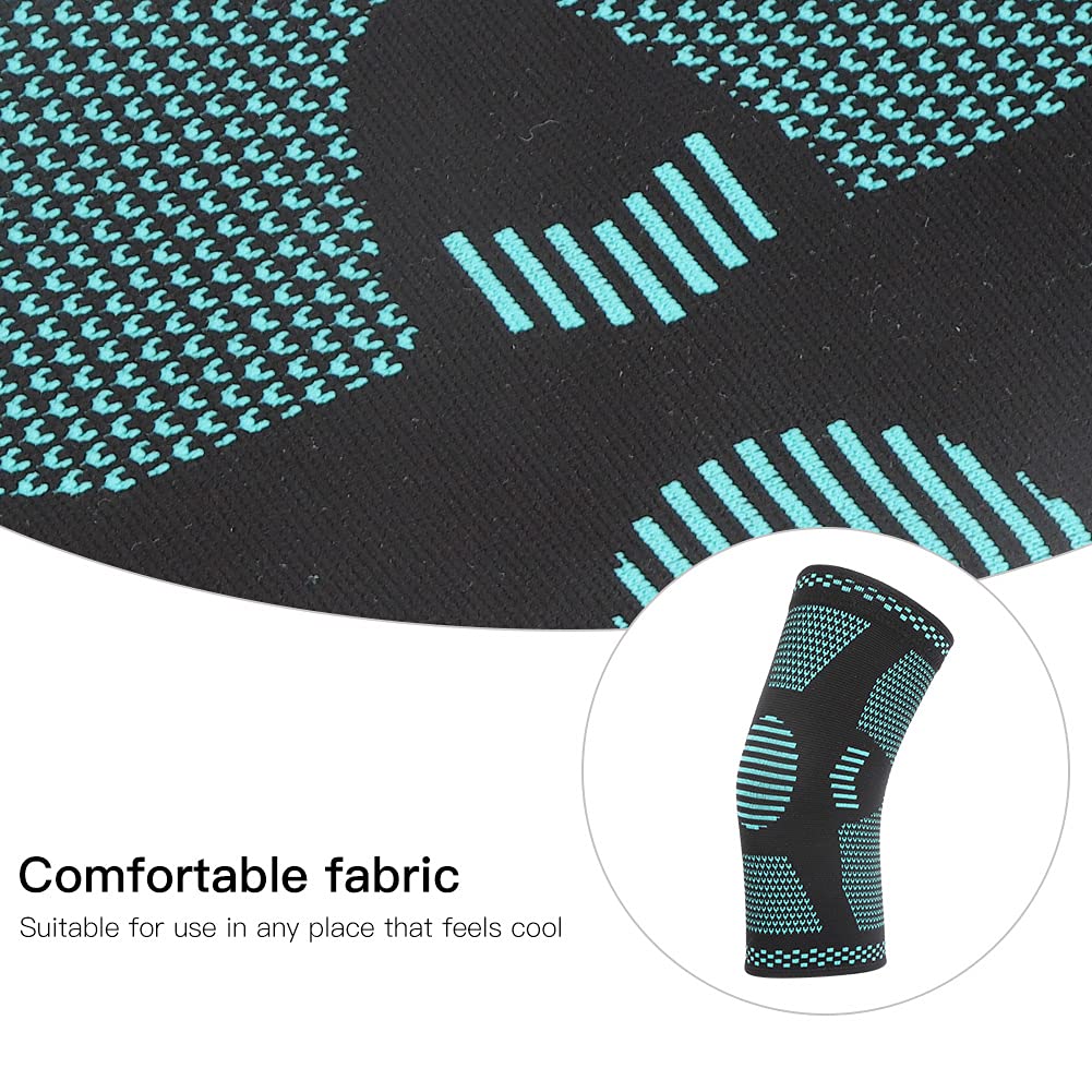 Sport Knee Pad Warm Compression Elastic Knee Brace Wrap Knee Protector Rubber Pads Breathable Comfortable for Basketball Running (L)