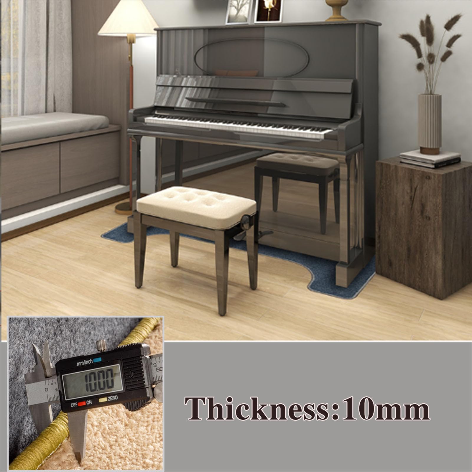 Tapis Insonorisé pour Piano, de Insonorisation Moquette Acoustique/Isolation Phonique/Insonorisant/Isolation Sonore Tapis, Antiderapant Piano Tapis de Sol 160 x 70 cm