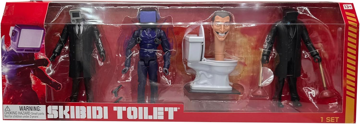 Skibidi Toilet Deluxe 6 inch Figure,Series 2, Collector Pack of 4, Collectible Figures, Officially Licensed Skibidi Toilet Merch Amazon Exclusive