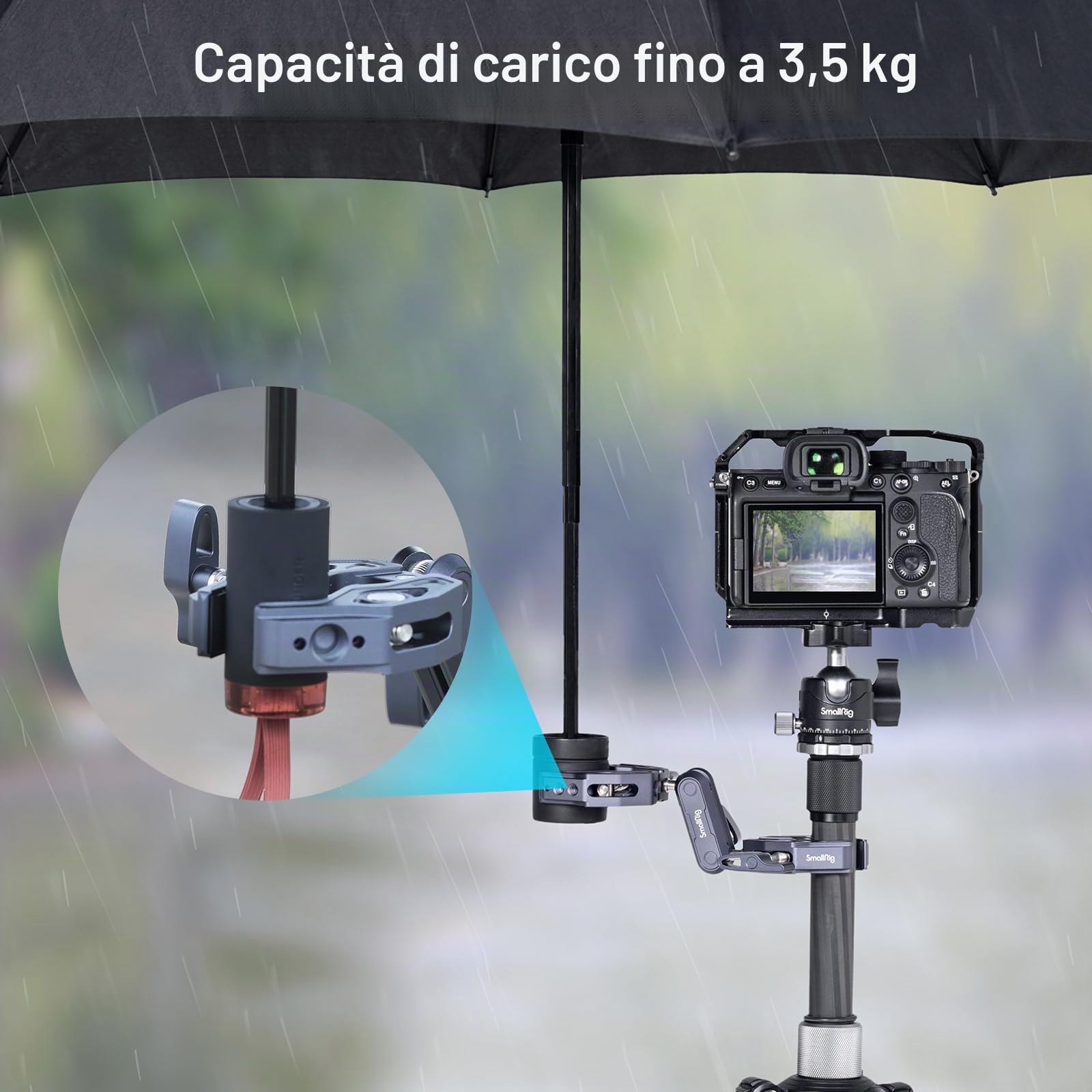 SMALLRIG Super Morsetto con Doppi Morsetti a Forma di Granchio, Magic Arm Doppio Adattatore Testa a Sfera per Action Camera, Treppiede, Riflettore Fotografico, Manubrio, Traversa - 4103B