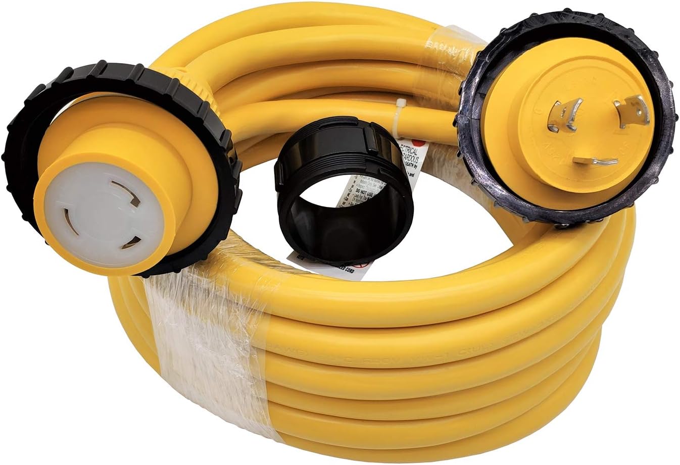 Parkworld RV Shore Power Extension Cord, NEMA L5-30 Twist Lock 30A Extension Cord, Female with Seal Collar, Yellow (25FT)