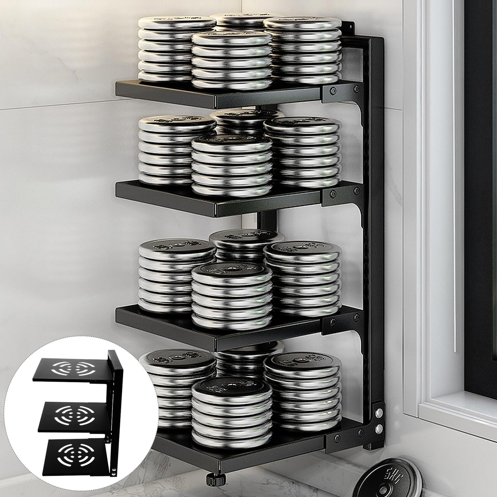 Organizer per Pentole Sotto Lavello Cucina a 3 Livelli in Acciaio al Carbonio Portata Resistente e Spazio Regolabile, per Bagno e Armadio