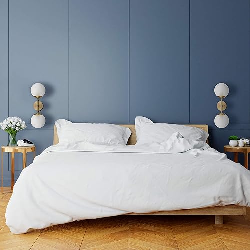 Miniatura 2 de GLOBE Celestia - Aplique eléctrico de pared con 2 luces, latón mate, pantallas de vidrio esmerilado