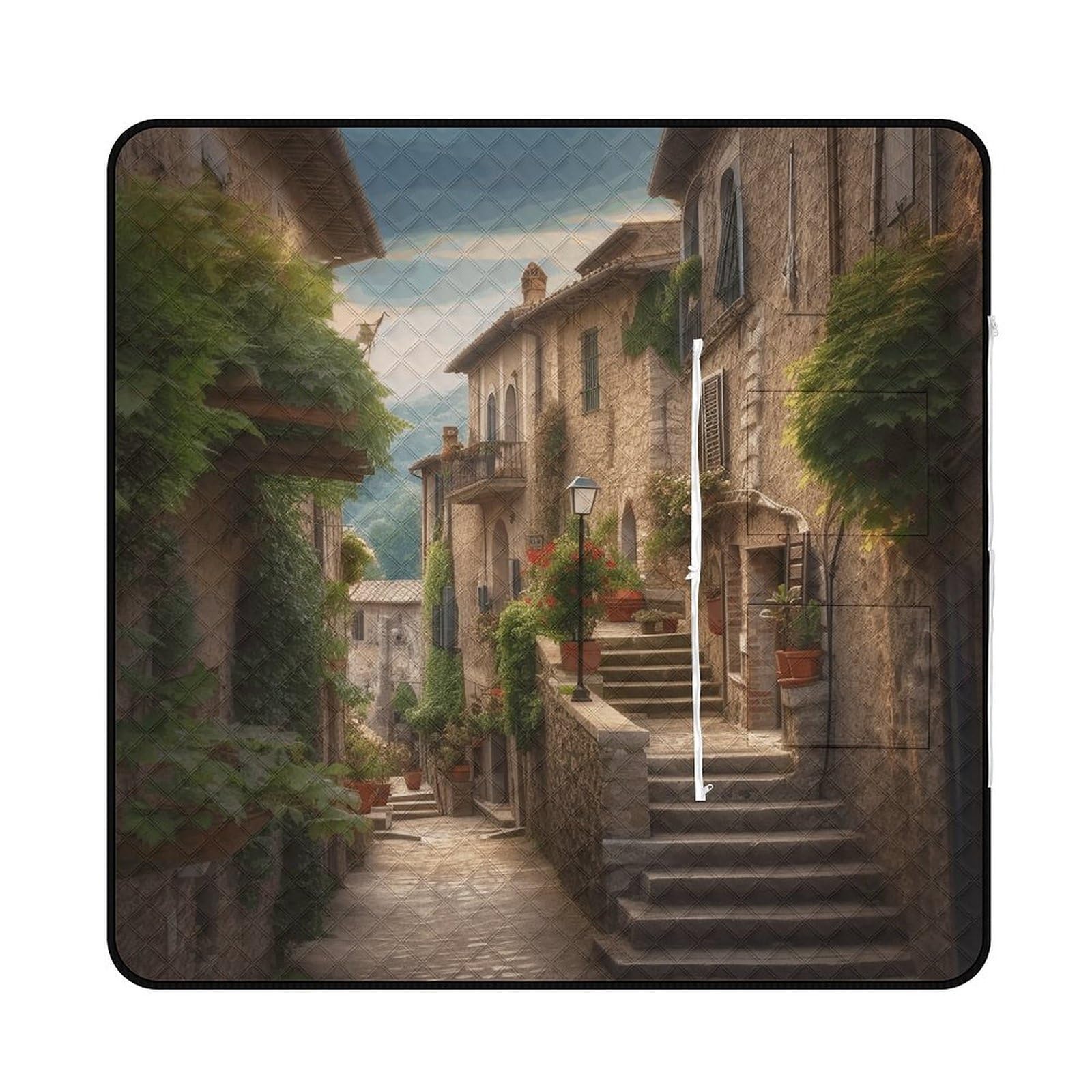Tapis de pique-nique imprimé toscan grand format et tapis d'intérieur polyvalent