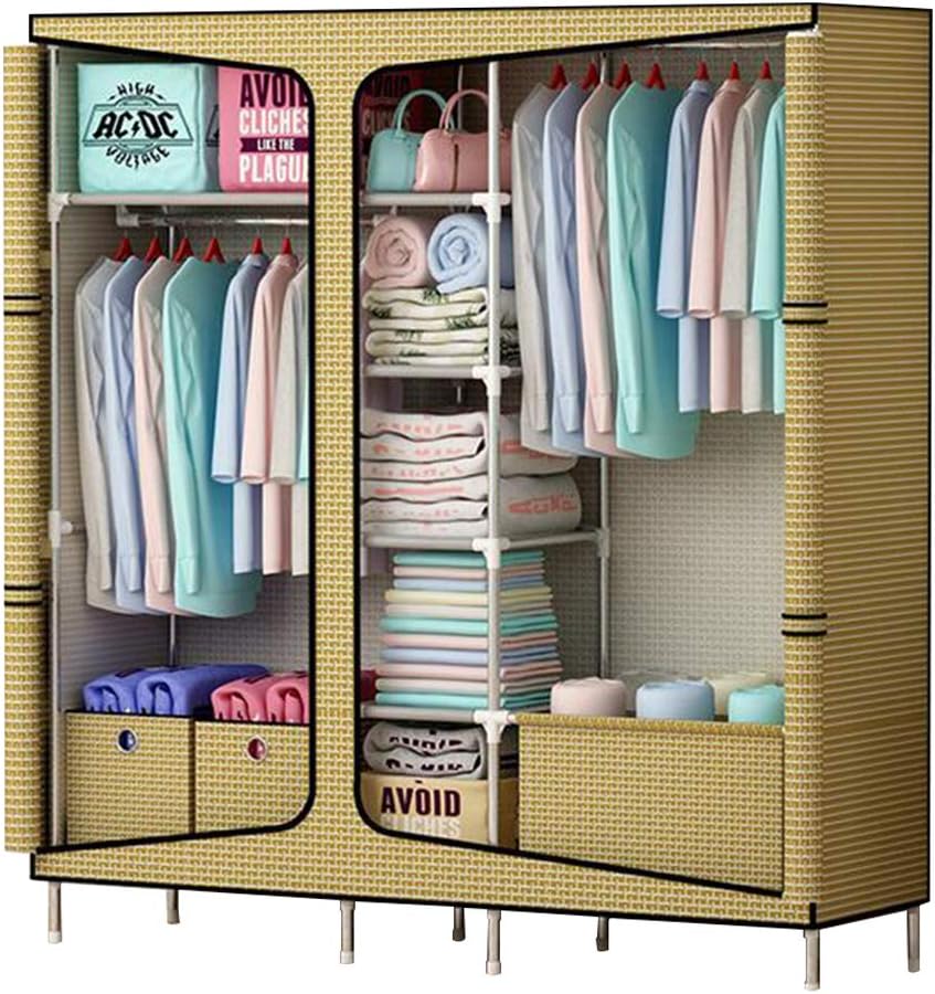 Cloth Wardrobe Clothes Closet, Portable Closet Wardrobe Storage Closet Standing Closet Fabric Cabinet Portable Wardrobe,C_160X45X168CM