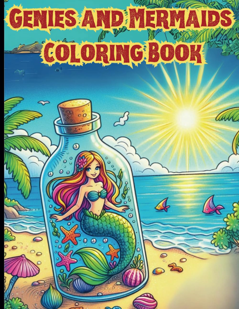 Genies and Mermaids Coloring Book